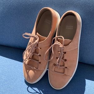 EILEEN FISHER | Prescot Platform Sneaker in Toffee Cream Nubuck Leather | Sz 11